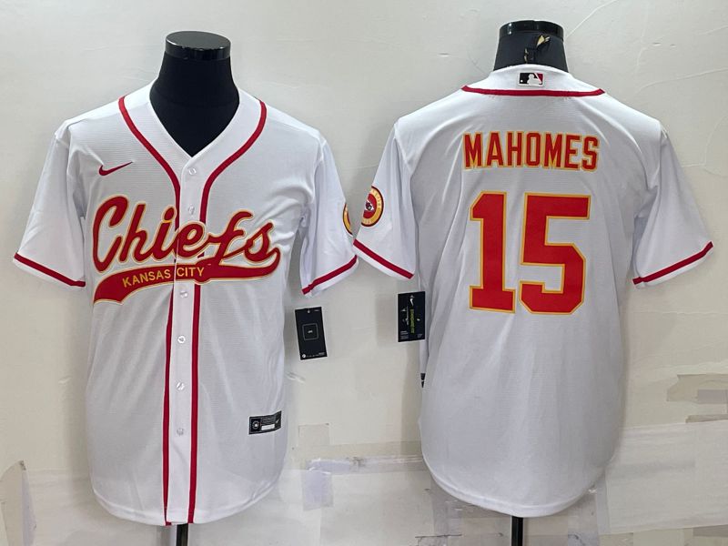 Men Kansas City Chiefs #15 Mahomes White 2022 Nike Co branded NFL Jerseys